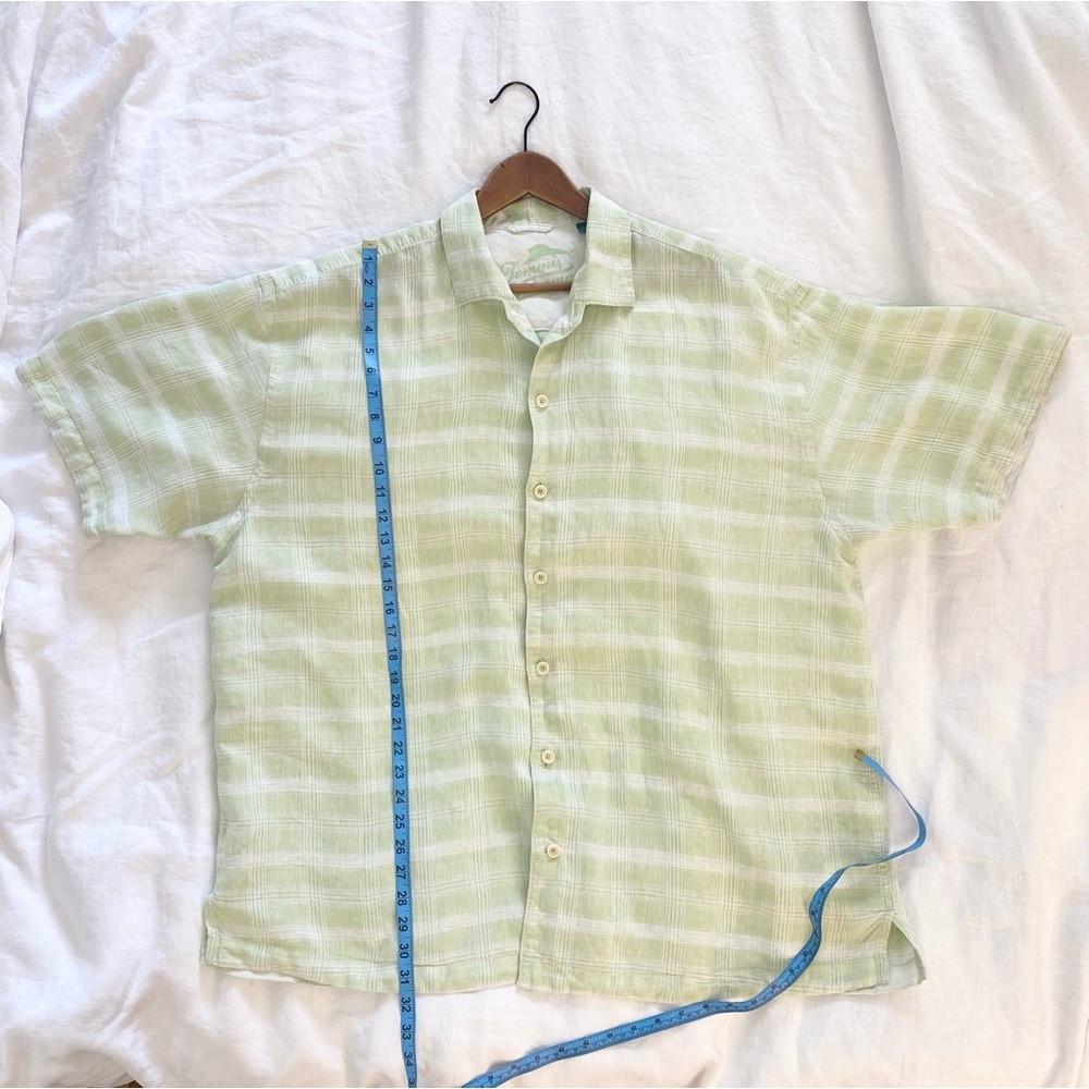 Tommy Bahama Light Green Plaid Short-Sleeve Button-Down Shirt - Picture 5 of 12
